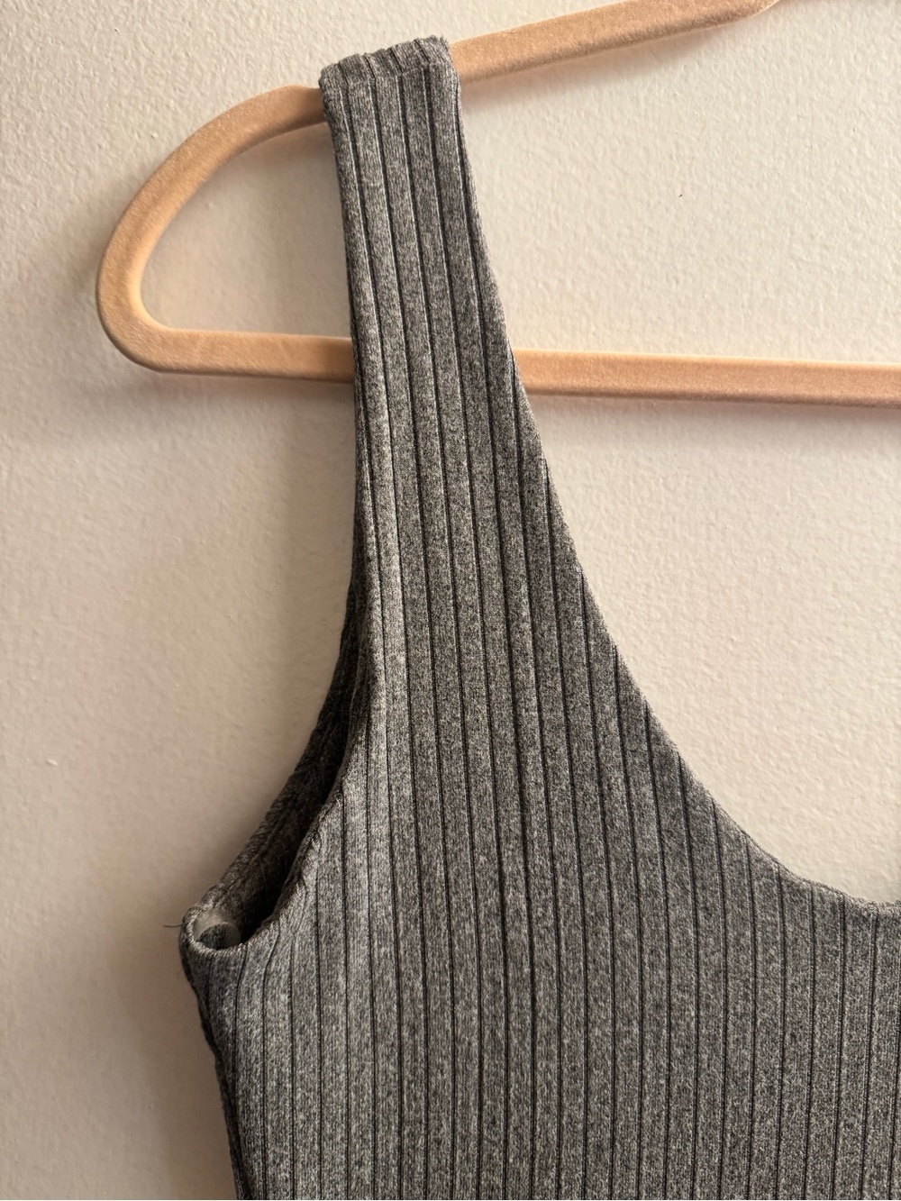 Heart Hips Gray Ribbed Midi Tank Dress - Picture 3 of 9